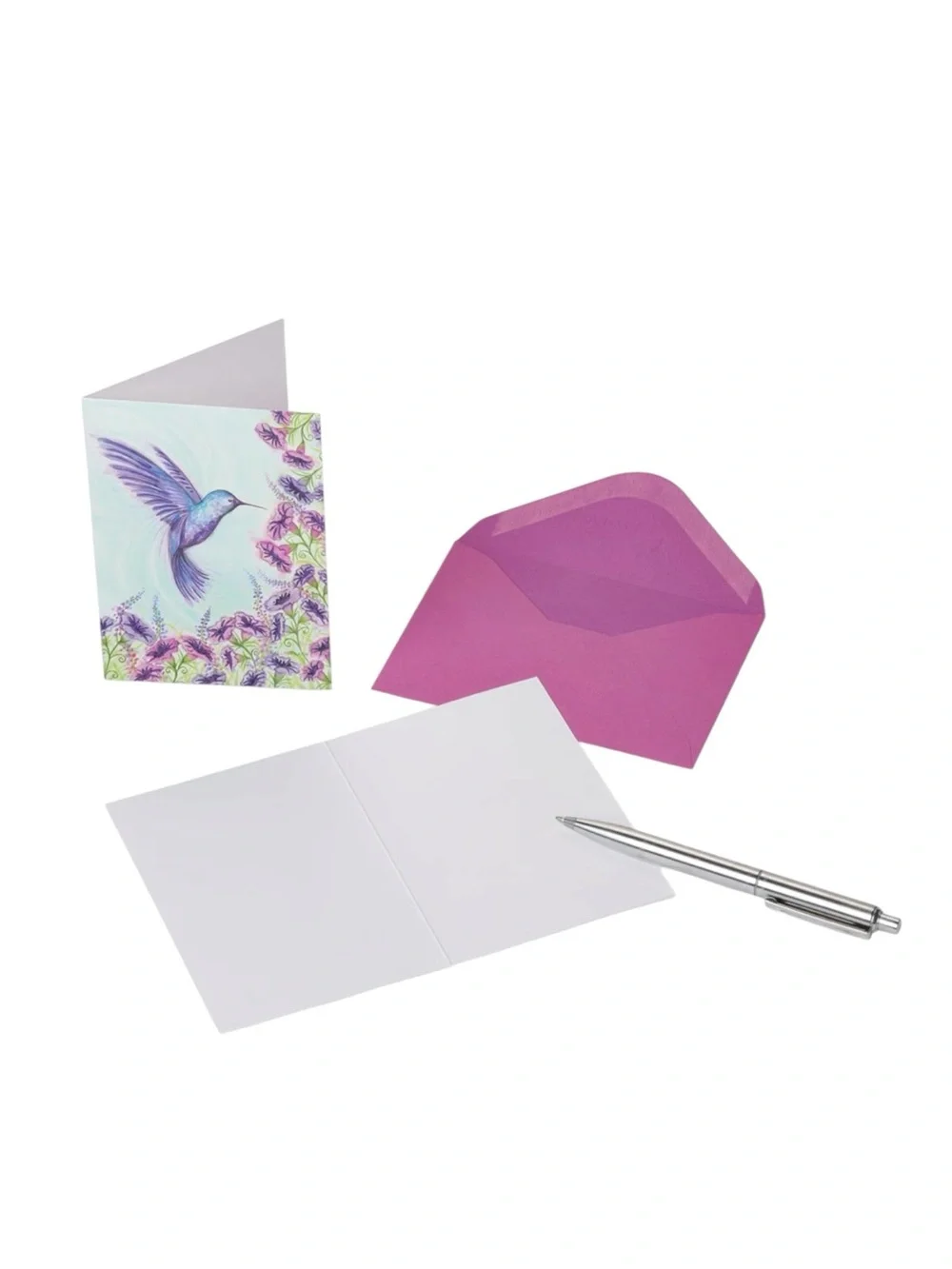 Papyrus Watercolor Hummingbird Blank Card Set 20 BNIB